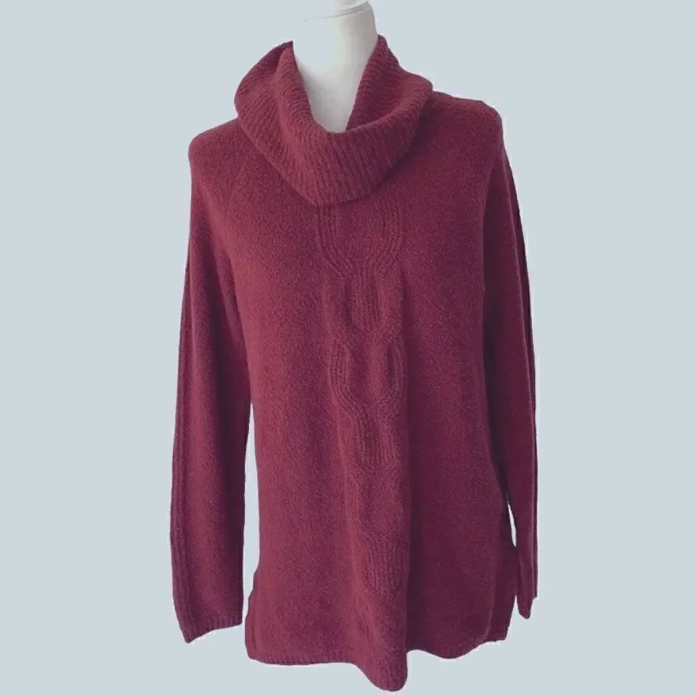 Caslon Nordstrom Red Syrah Chunky Cowl Neck Pullover Sweater SZ XS NWT